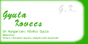 gyula kovecs business card