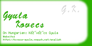 gyula kovecs business card